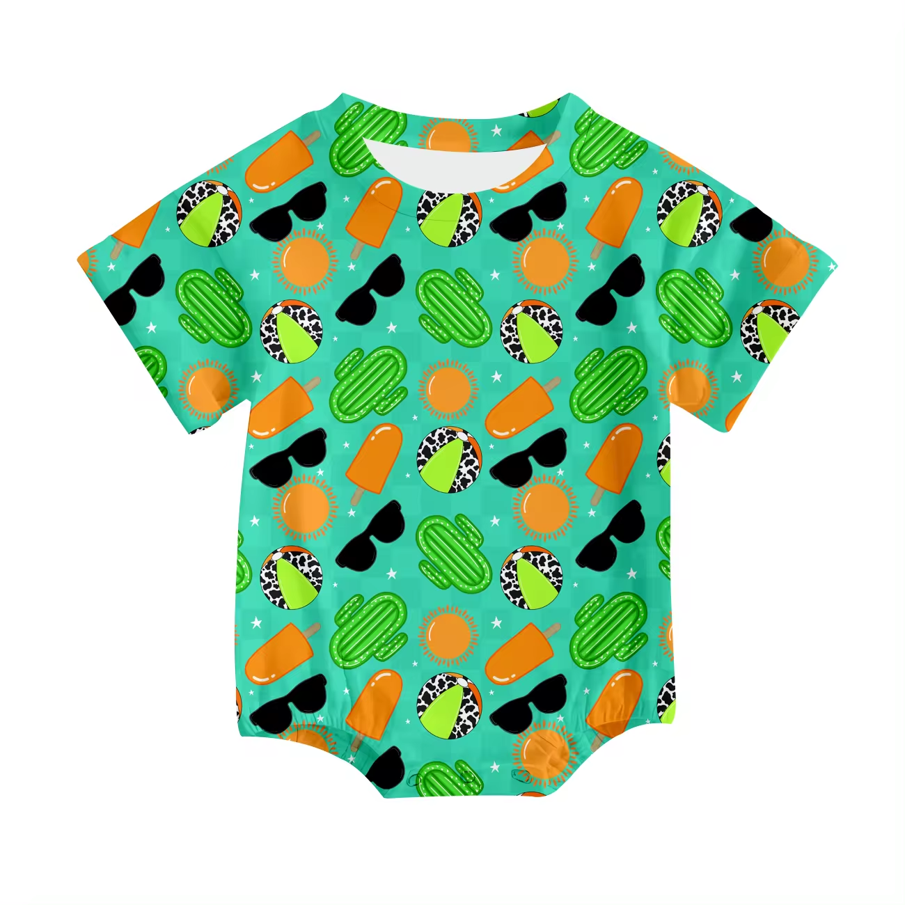 Baby Infant Boys Cactus Western Short Sleeve Rompers preorder(moq 5)