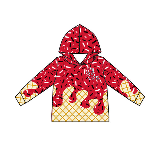 Preorder (moq 5)Baby Boys Drip Sprinkles Ole Miss Team Long Sleeves Hoodies Top