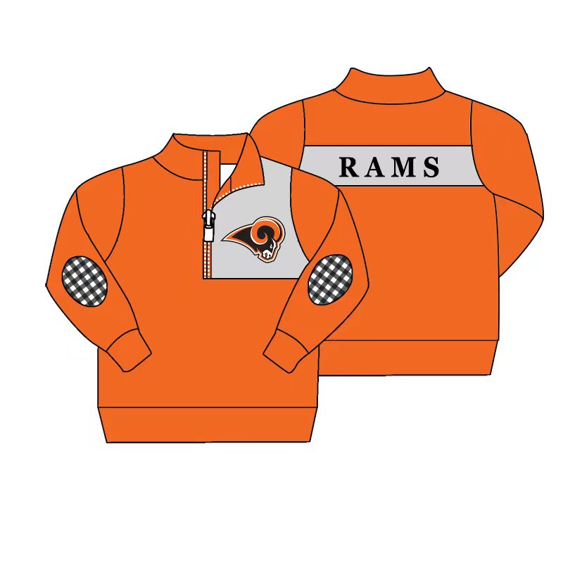 Team Baby Boys Long Sleeve Rams Zip Pullover Shirt Tops preorder(moq 5)