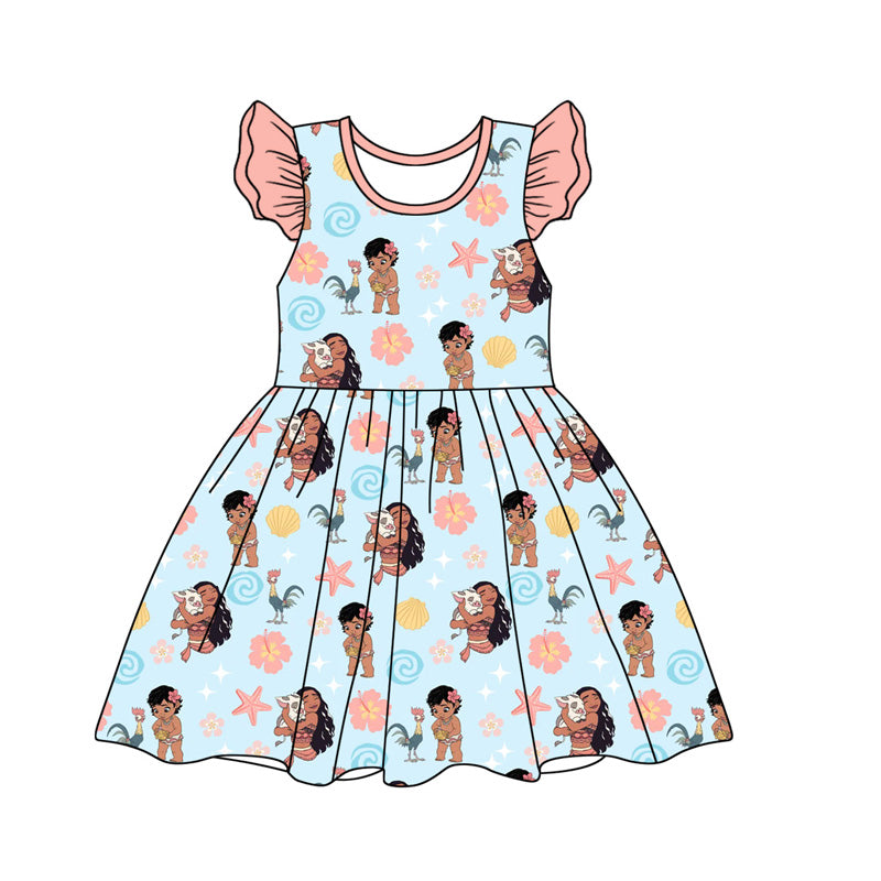 Preorder (moq 5)Baby Girls Princess Island Pearl Knee Length Dresses