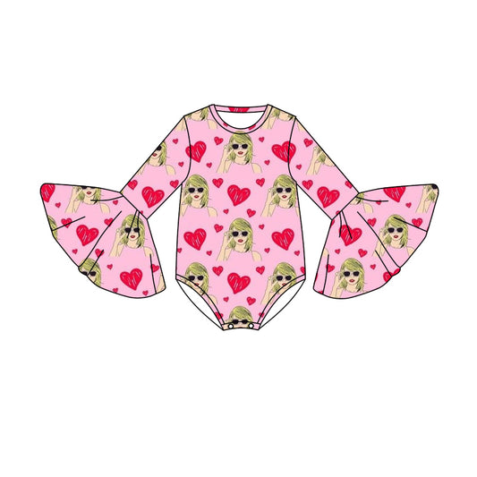 Baby Girls Long Sleeve Heart Singer Rompers preorder(moq 5)