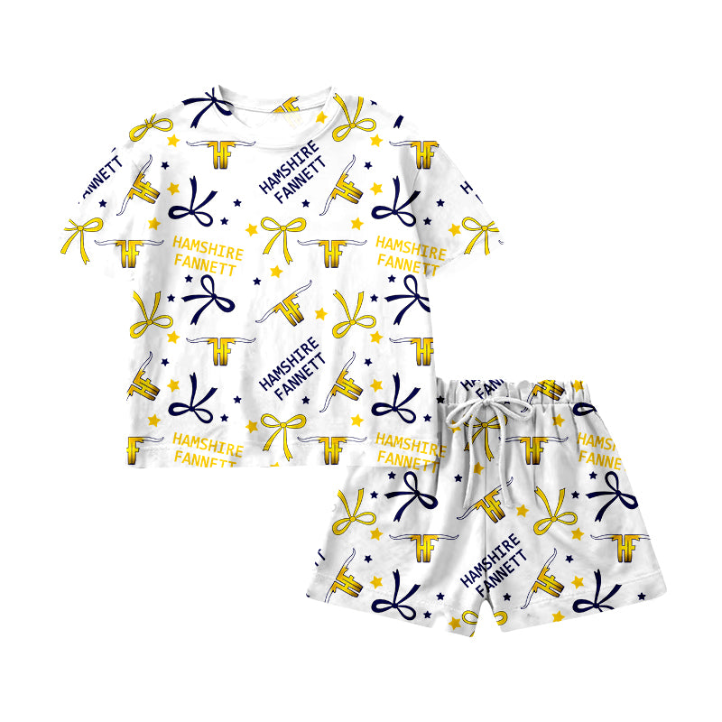 Preorder (moq 5)Baby Kids Hampshire Fannett Top Short Team Clothes Sets