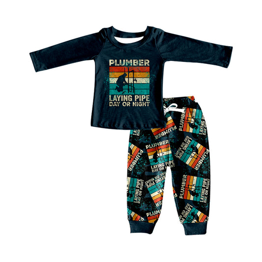 Baby Boys Lining Tee Top Pants Pajamas Clothes Sets preorder(MOQ 5)