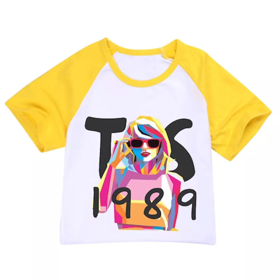 Baby Girls Yellow Singer 1989 Short Sleeve Raglan Tee Shirts Tops Preorder(moq 5)