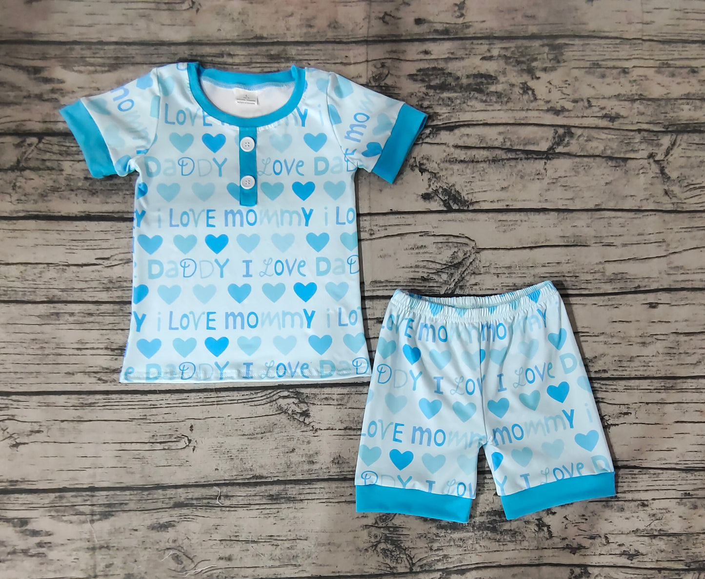 Baby Boys I Love Mom Dad Shirts Shorts Pajamas Clothing Sets