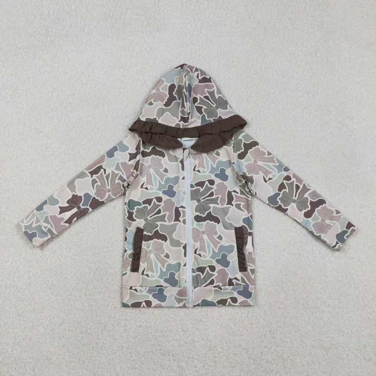 Family Adult Kids Hunting Bows Camo Pockets Zipper Hoodies Jackets Tops