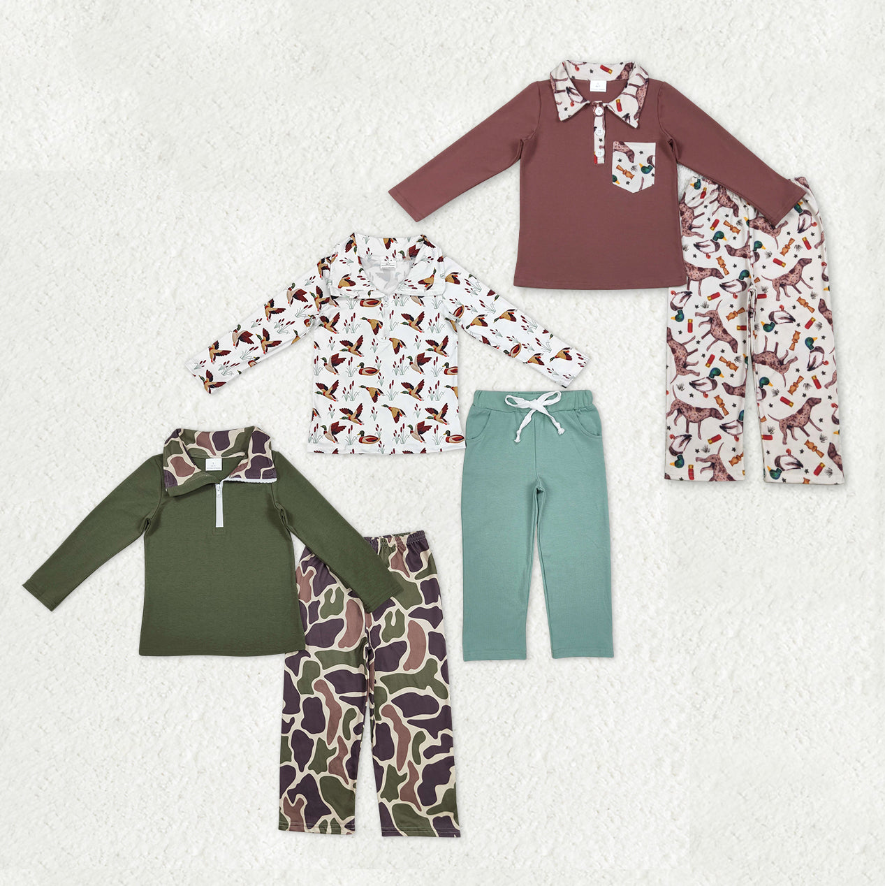 Sibling Baby Kids Fall Flowers Leopard Pullovers Pockets Legging Pants Clothing Sets