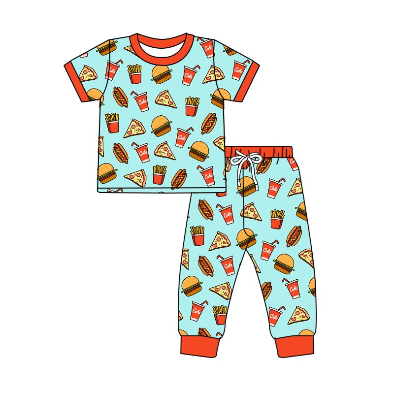 Baby Boys Hamburgur Shirt Pants Pajamas Western Clothes Sets preorder(moq 5)