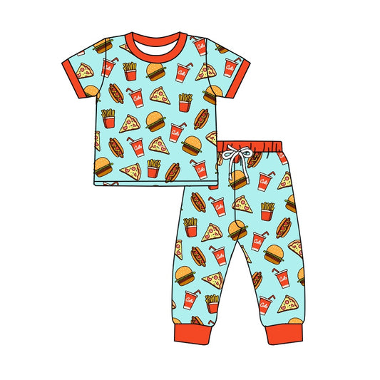 Baby Boys Hamburgur Shirt Pants Pajamas Western Clothes Sets preorder(moq 5)