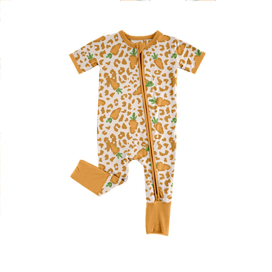 Girls Baby Kids Easter Orange Carrots Zip Rompers preorder(moq 5)