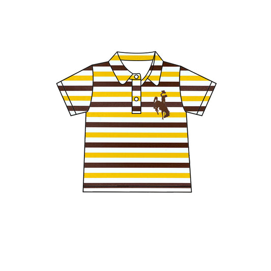 Baby Boys Stripes Rodeo Short Sleeve Top Buttons Shirts preorder(moq 5)