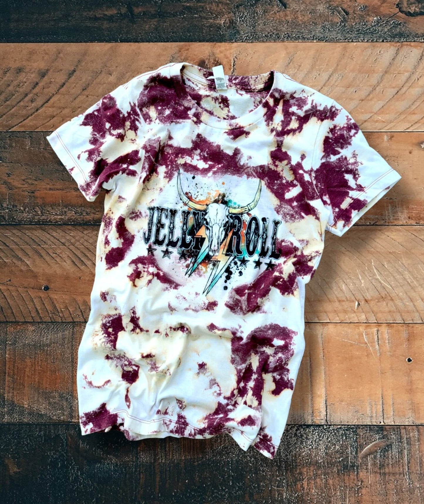 Baby Girls Short Sleeve Maroon Singer Cow bleached Tee Shirts Tops preorder(moq 5)