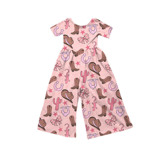 Preorder(moq 8)Baby Girls Hats Boots Cactus Stars Western Jumpsuits
