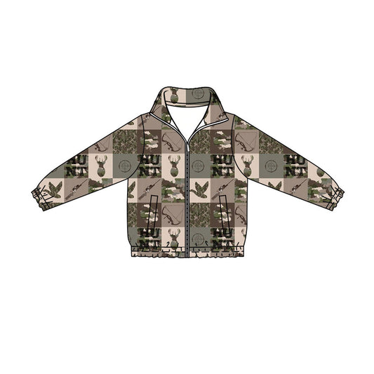 Preorder (moq 5)Baby Boys Deer Ducks Camo Hunting Zip Pockets Jackets Top