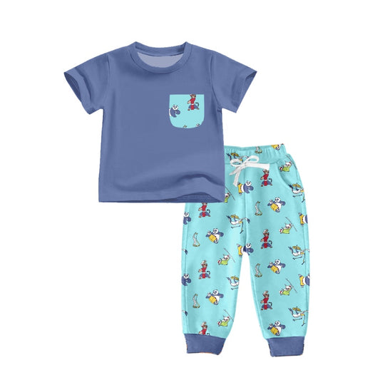 Baby Boys Panda Pocket Shirt Pants Clothes Sets Preorder(moq 5)