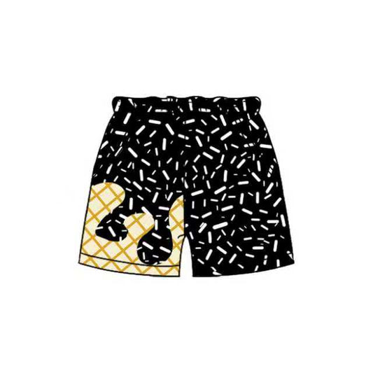 Preorder(moq 5) Baby Boys Black White Sprinkles Drips Shorts Bottoms