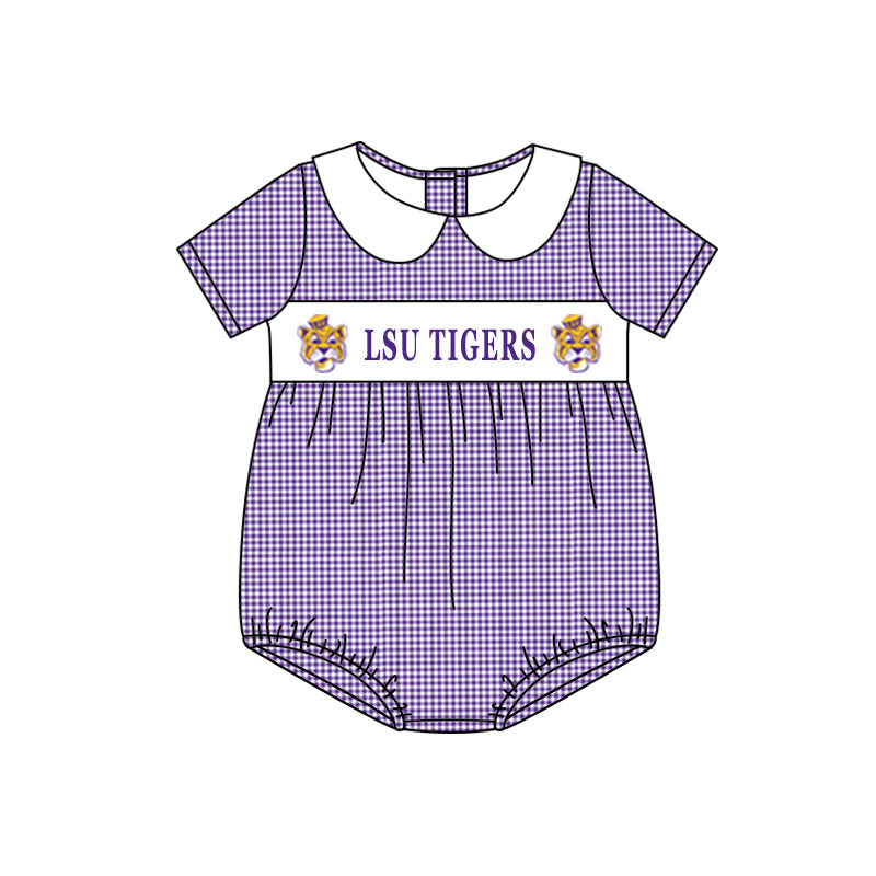 Baby Boys LSU Tigers Short Sleeve Team Rompers preorder(moq 5)