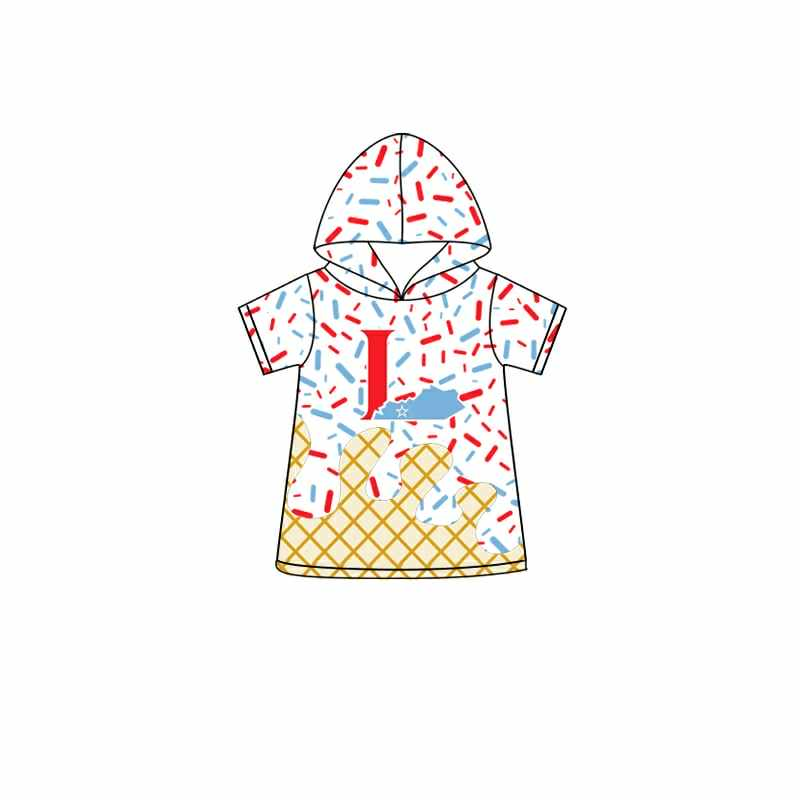 Preorder (moq 5)Baby Boys White Short Sleeves L Drip Team Hoodies Top