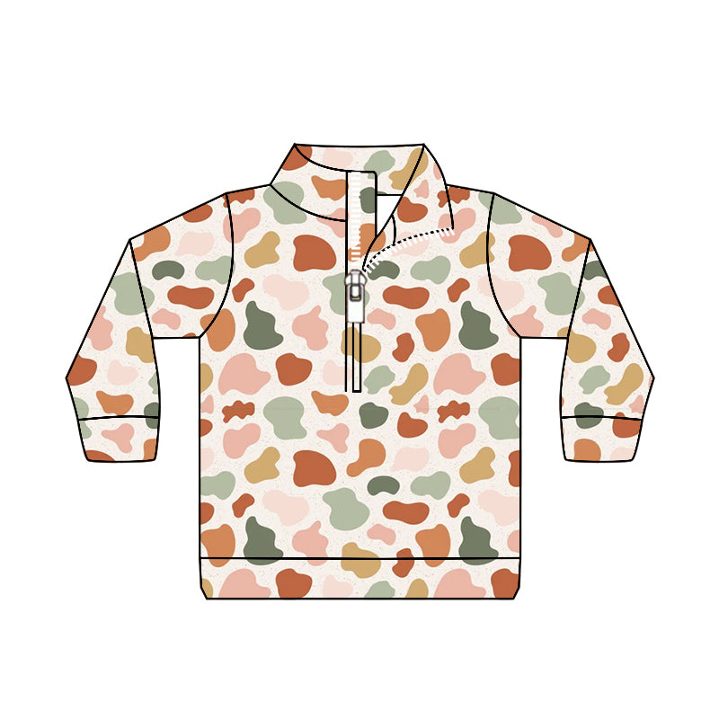 Baby Boys Camo Pink Zip Long Sleeve Pullovers Tops preorder(MOQ 5)