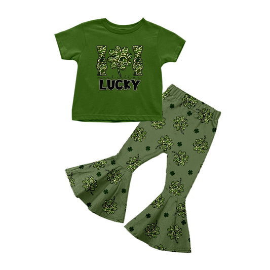 Baby Girls St Patrick Lucky Duck Call Shirt Top Bell Pants Sets preorder(MOQ 5)