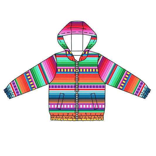 Baby Kids Western Serape Zip Long Sleeve Hooded Tops Jackets preorder(moq 5)