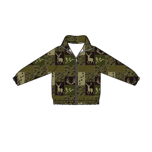 Preorder (moq 5)Baby Boys Deer Ducks Camo Hunting Zip Pockets Jackets Top