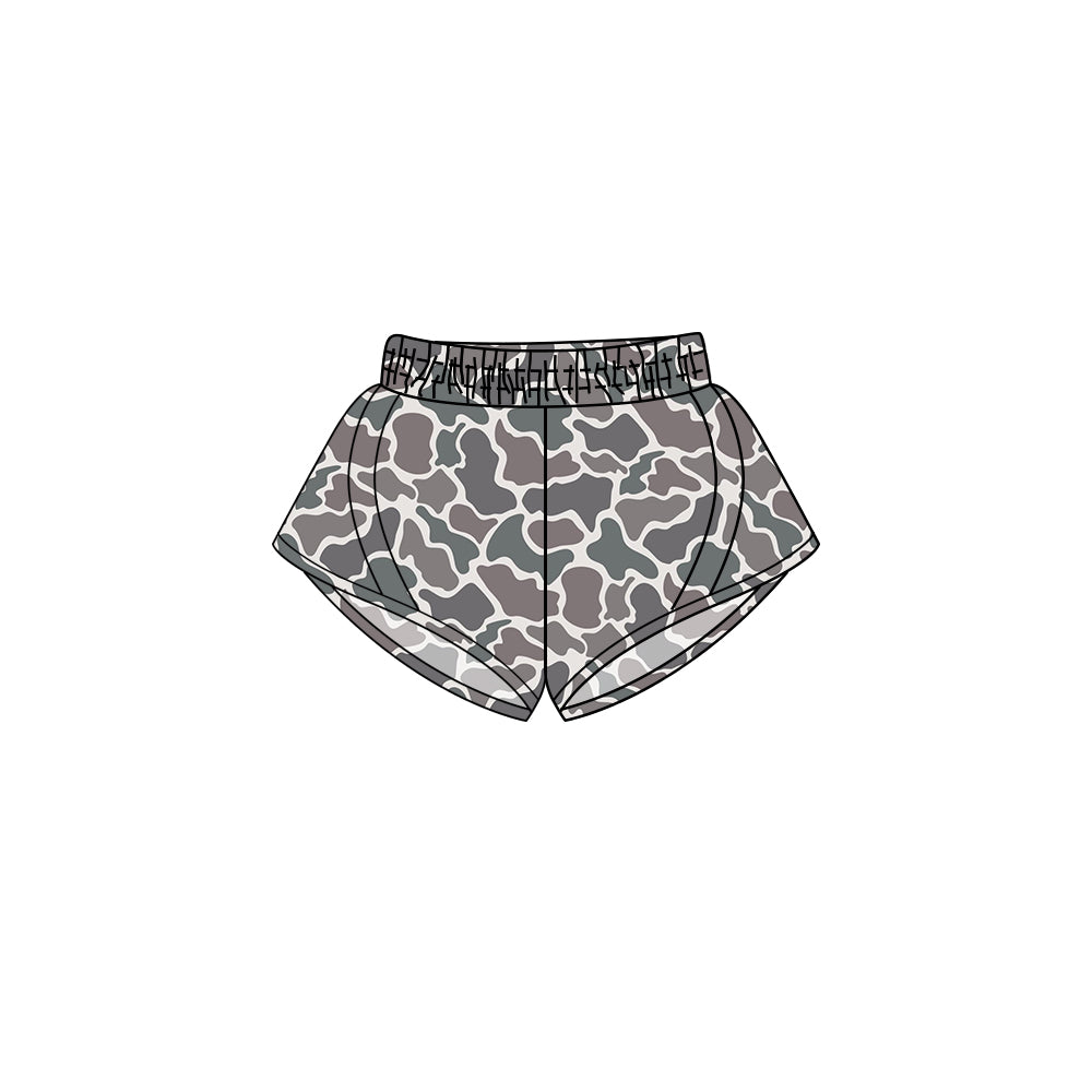 Preorder (moq 5)Baby Girls Gray Camo Sport Short Bottoms Preorder