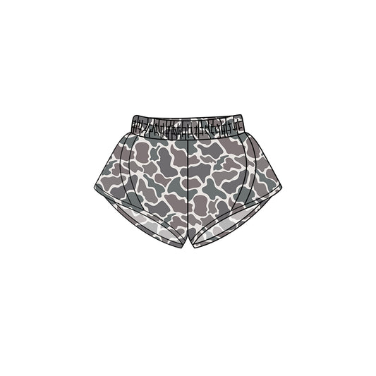 Preorder (moq 5)Baby Girls Gray Camo Sport Short Bottoms Preorder