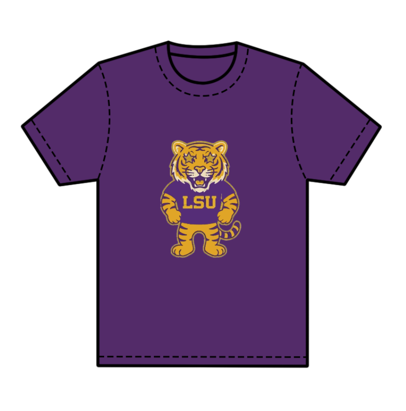 preorder(moq 5) Baby Boys Purple Short Sleeves Tigers LSU Team Tee Shirts Tops