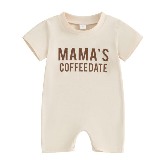 Baby Infant Boys Mama's Coffee Date Milk Silk Rompers preorder(moq 5)