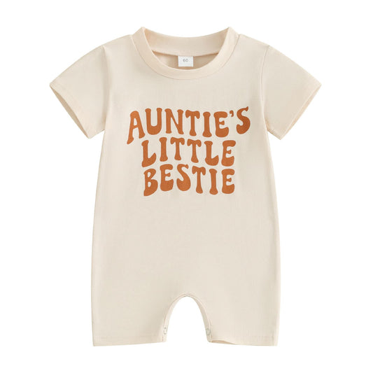 Baby Infant Boys Auntie's Little Bestie Milk Silk Rompers preorder(moq 5)