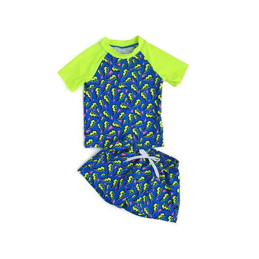 Baby Boys Green Thunder Top Shorts Trunk Swimsuits Preorder(moq 5)
