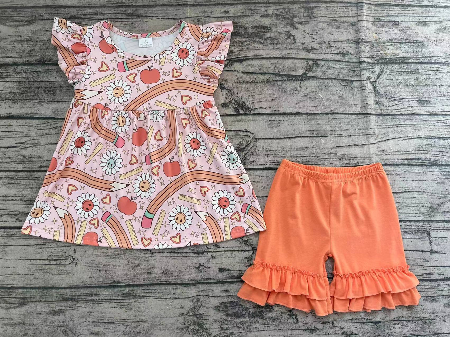 Baby Girls Back To School Tunic Shorts shorts sets