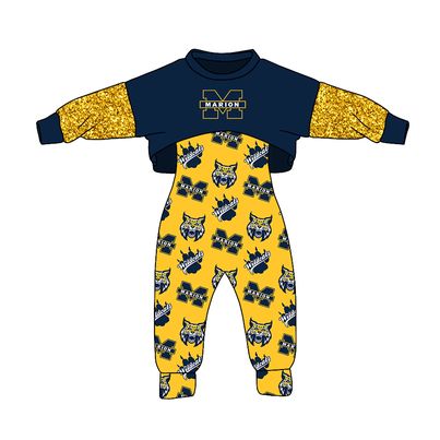 Baby Girls Marion Tiger Team Top 2pcs Jumpsuits Clothes Sets preorder(moq 5)