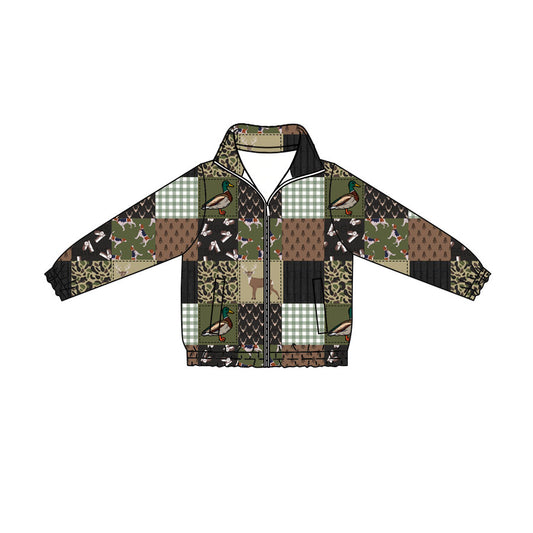 Preorder (moq 5)Baby Boys Deer Ducks Camo Hunting Zip Pockets Jackets Top