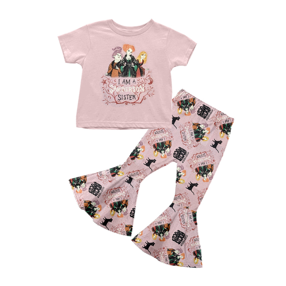 Baby Girls Halloween Witches Shirts Bell Bottom Pants Preorder(moq 5)