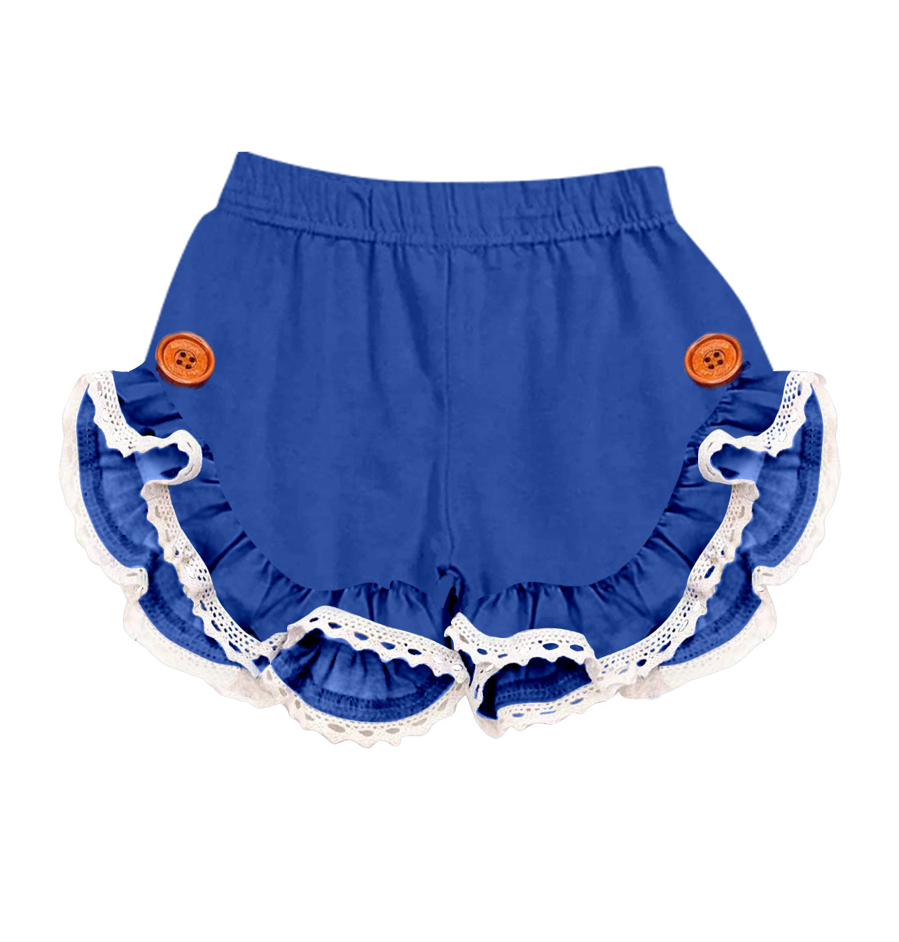 Baby Girls Royal Blue Lace Ruffle Summer Shorts preorder(moq 5)