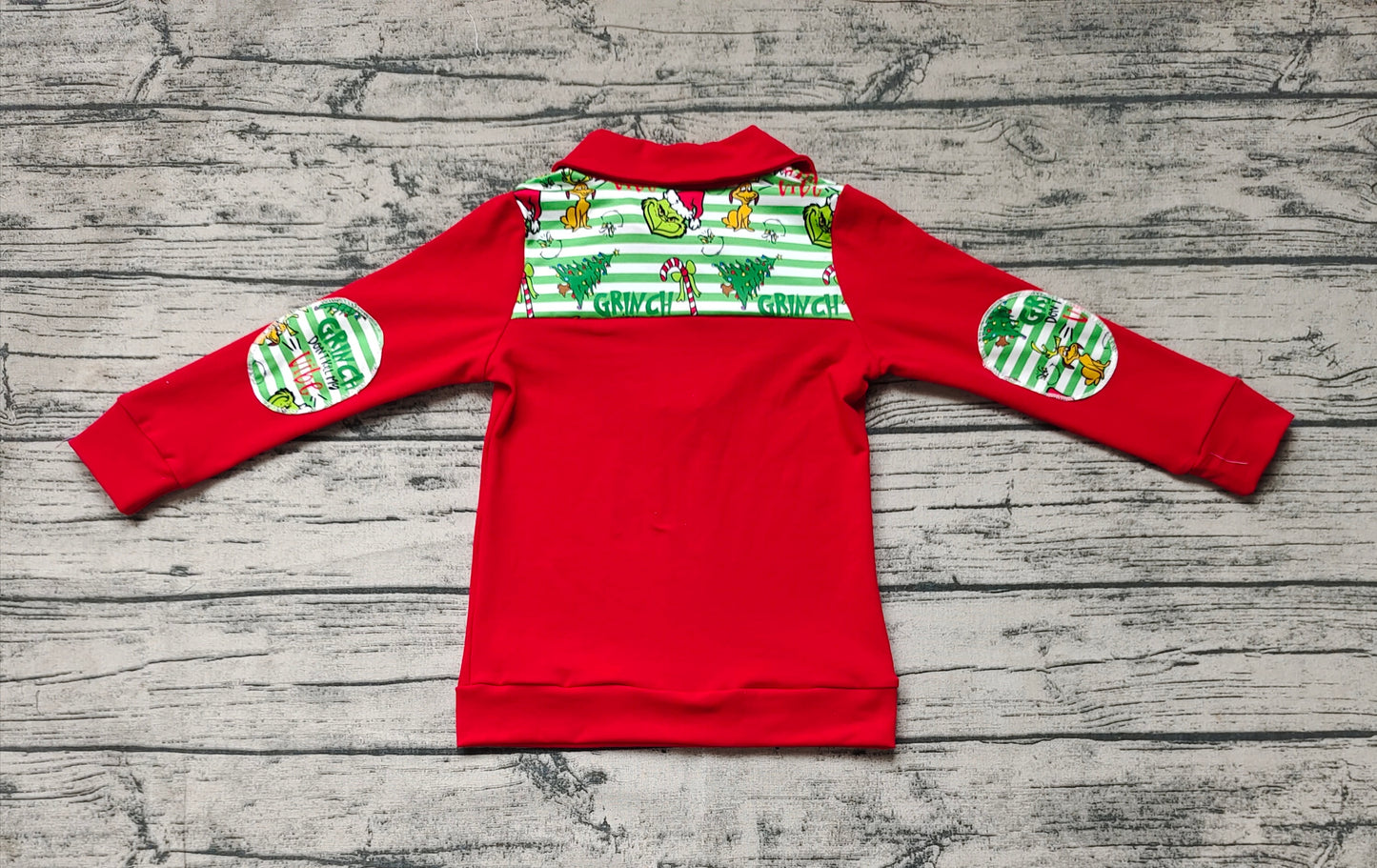 Baby Boys Christmas Green Face Zip Pullovers Tops