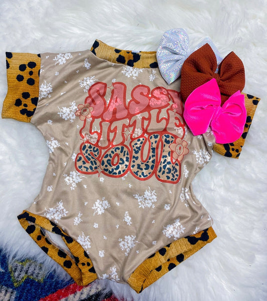 Baby Infant Girls Sassy Little Soul Short Sleeve Rompers preorder(moq 5)