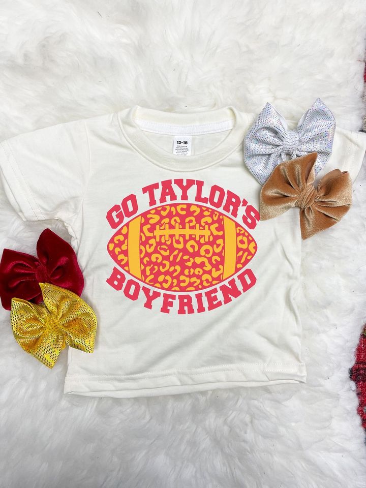 Baby Girls Boyfriend Football Short Sleeve Tee Shirts Tops Preorder(moq 5)