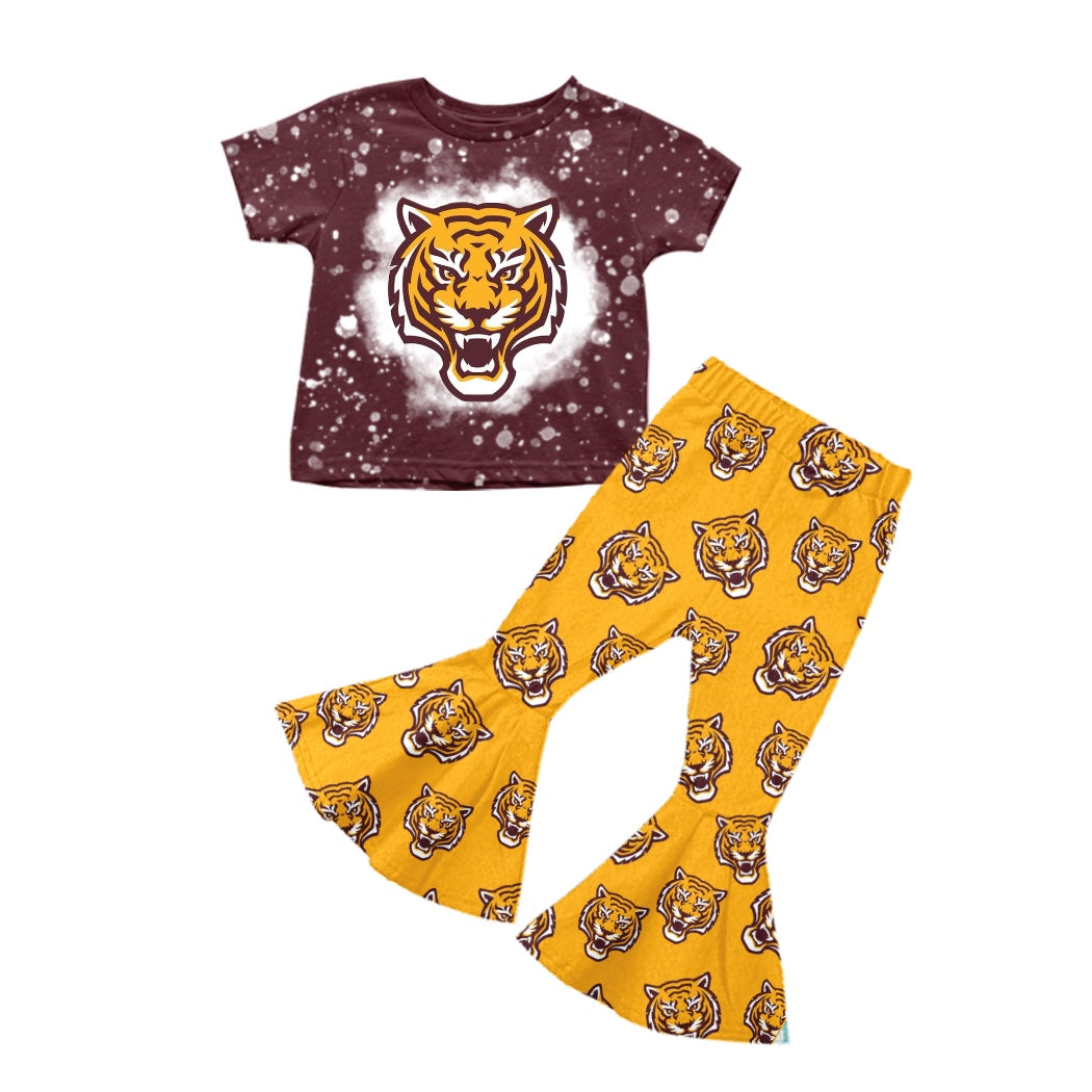 Baby Girls Tiger team Shirt Top Bell Pants Clothes Sets preorder (moq 5)