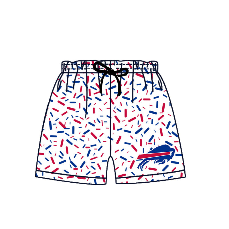 Preorder (moq 5)Baby Boys Hot Blue Bull Drip Team Shorts Bottoms