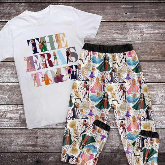 Baby Kids Era Tour Singer Short Sleeve Tee Shirt Pants Pajamas Clothes Sets preorder (moq 5)