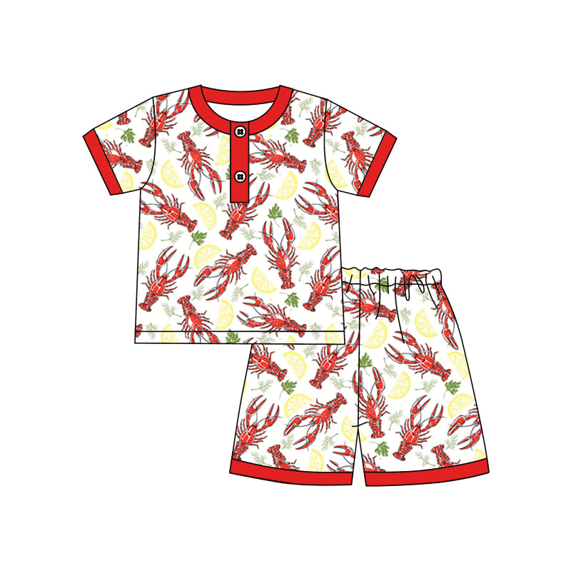 Baby Boys Crawfish Shirts Shorts Pajamas Clothes Sets preorder(moq 5)