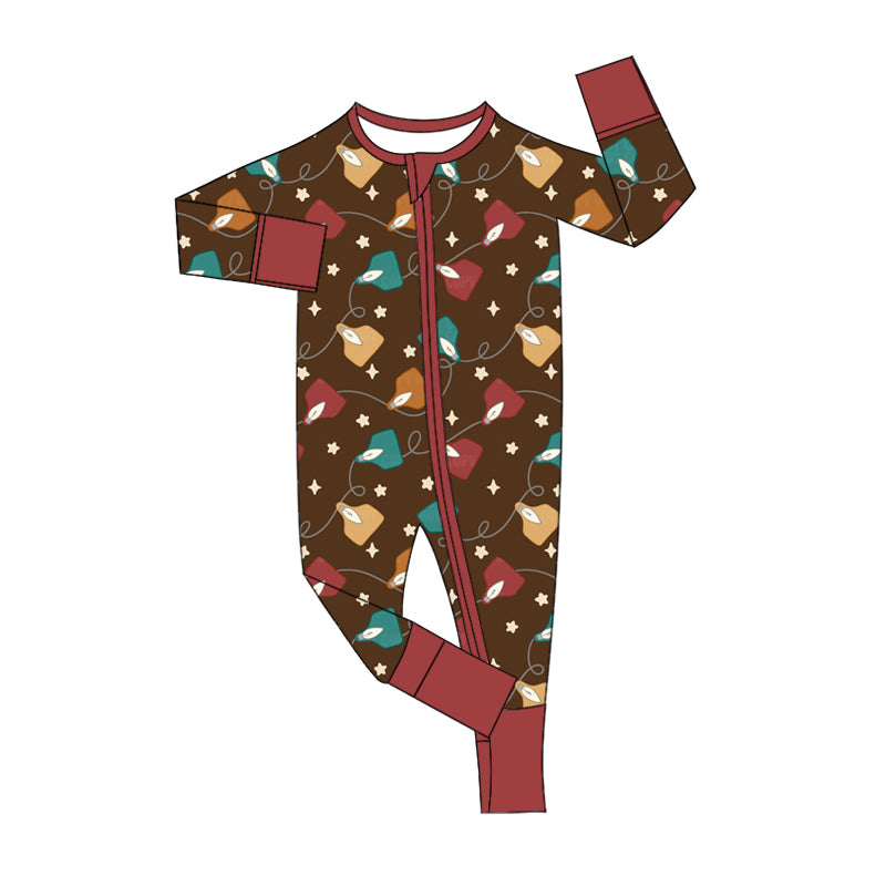 Baby Infant Boys Western Cow Tag Zip Rompers preorder(moq 5)