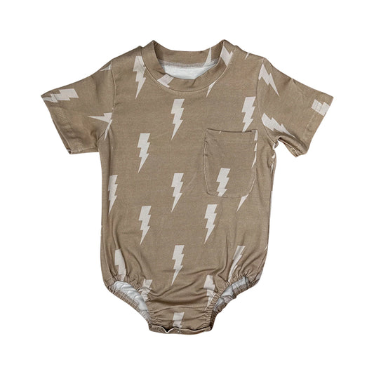 Baby Toddler Boys Khaki Light Pocket Short Sleeve Rompers preorder(moq 5)