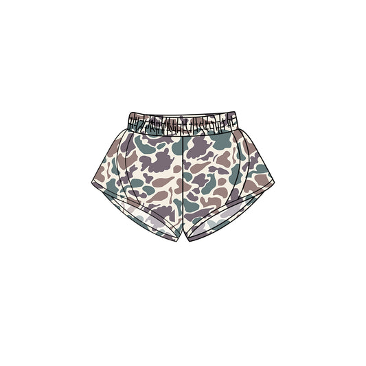 Preorder (moq 5)Baby Girls Lavender Green Camo Yoga Short Bottoms Preorder