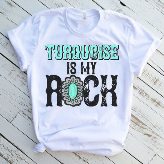 Adult Women Rock Turquoise Short Sleeve Tee Shirts Tops Preorder(moq 5)