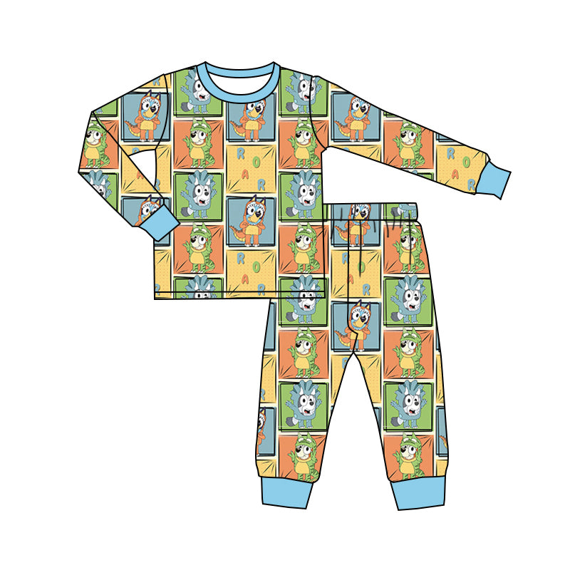 Baby Boys Dog Dinosaurs Top Pants Pajamas Clothes Sets preorder(MOQ 5)