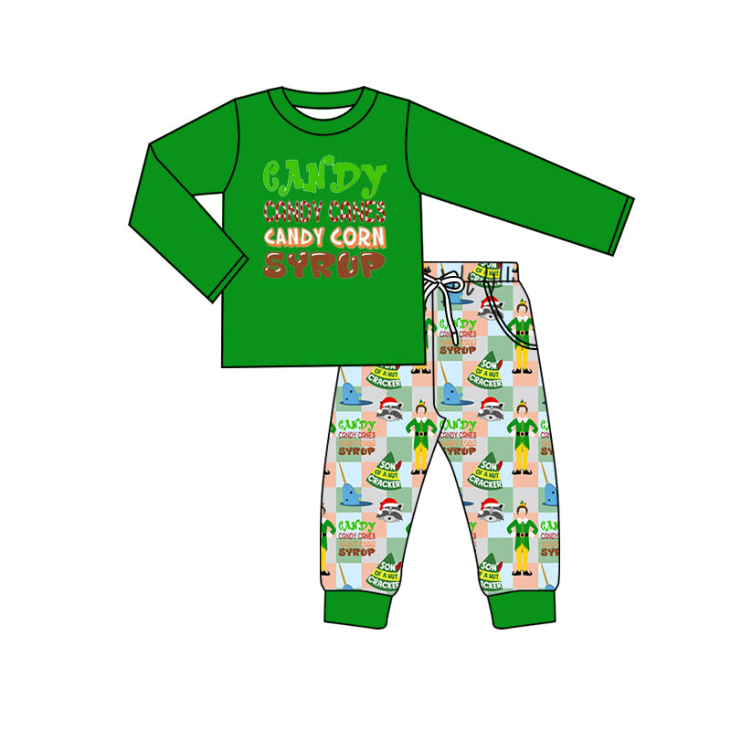 Baby Boys Christmas Shelf Candy Top Pants Clothes Sets Preorder(moq 5)